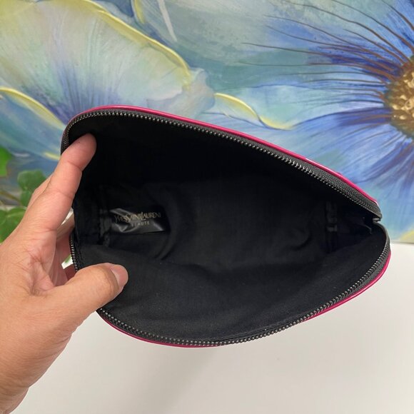 Yves Saint Laurent Beauty Fuchsia Patent Cosmetic Bag With Top Zip Closure - Picture 6 of 11